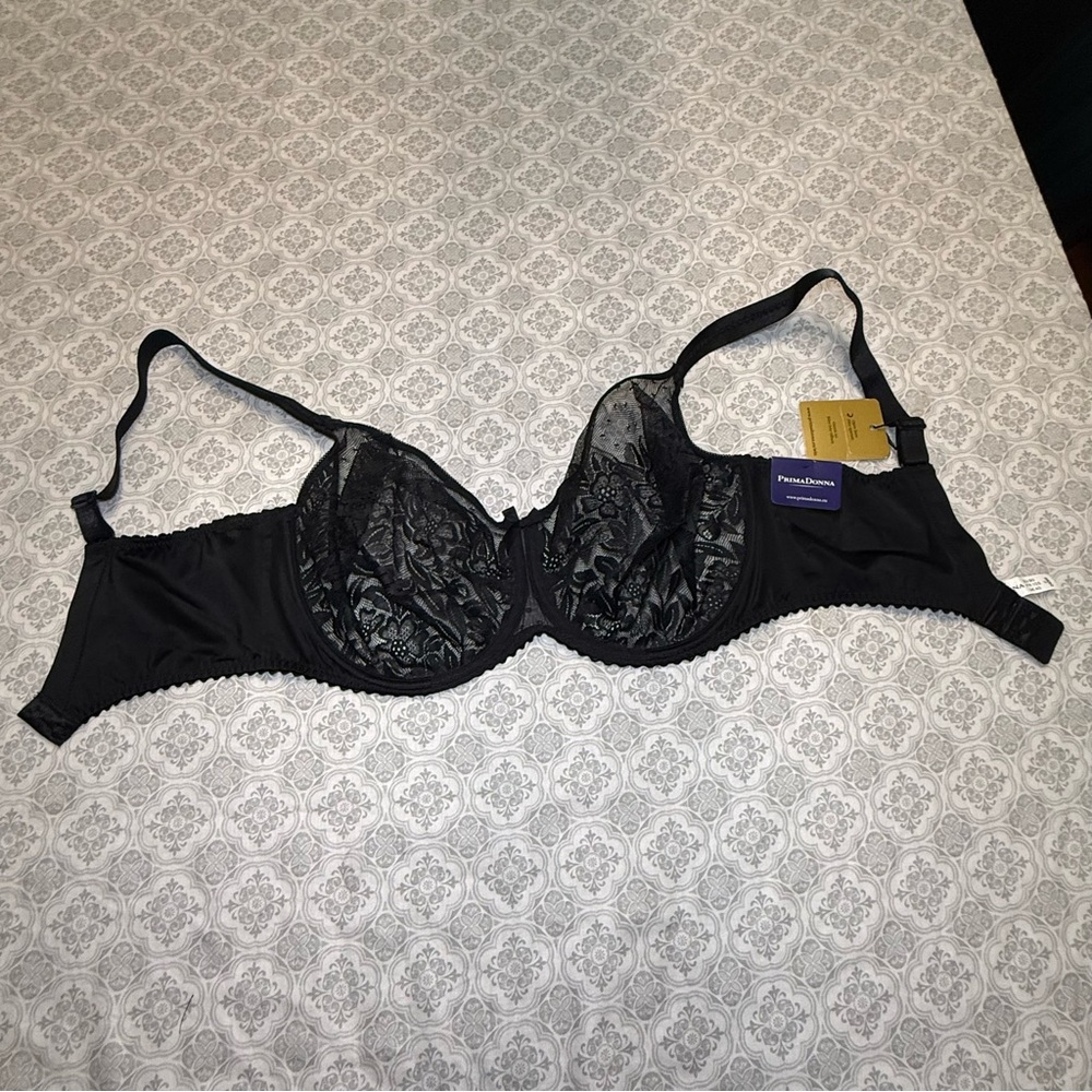 PrimaDonna Divine Seamless Non Padded Black Lace Bra Size 40G - Picture 10 of 13